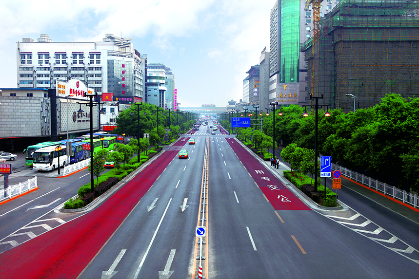 西安市解放路道路